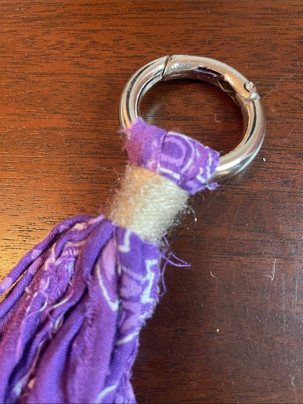Y2K Purple Bandana Tassel Keychain/Bag Charm - Picture 2 of 3